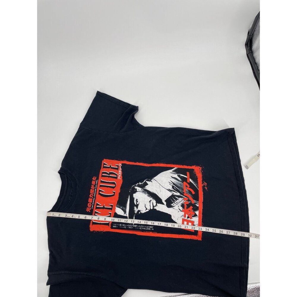 Ice Cube Japan Tour T-Shirt Black Red Graphic Print Cotton Short Sleeve XL Rap - Picture 6 of 6